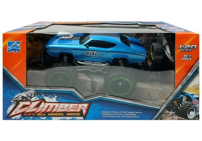 Mașină cu Telecomandă Off-Road Albastră cu Roți Mari