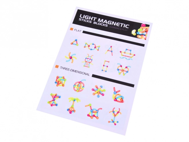 Klocki magnetice 3D cu LED-uri colorate pentru copii