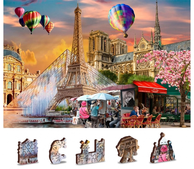 Puzzle din lemn Primăvara la Paris 2 în 1