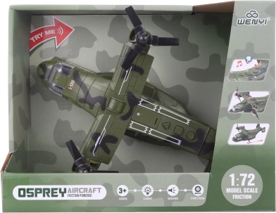 Avion militar cu baterii cu lumini și sunete