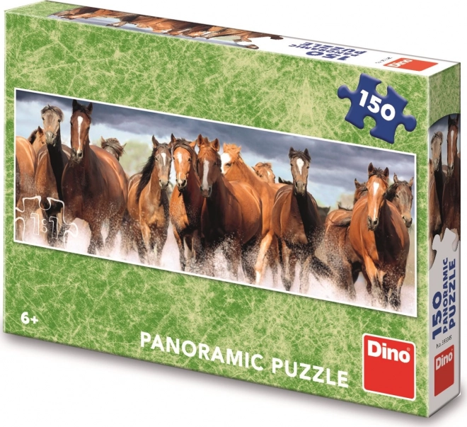 Puzzle panoramic dino cai în apă 150 de piese