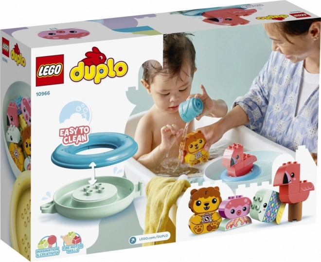 Insula plutitoare cu animăluțe și LEGO Duplo pentru baie