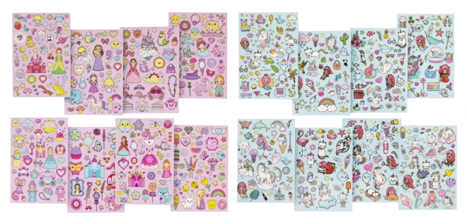 Carte cu autocolante sclipitoare Unicorn/Sirenă
