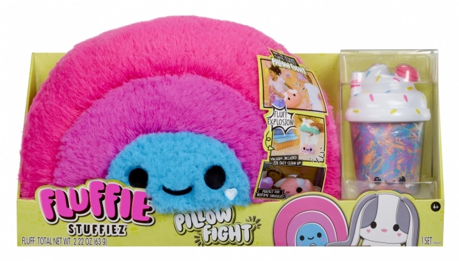 Pernă Fluffie Stuffiez Pillow Fight, curcubeu