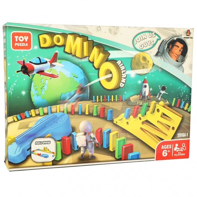 Joc educativ domino cu pistol de lansare avion