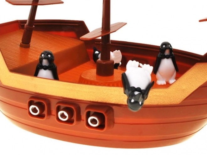 Joc de echilibru nava pirat cu pinguini