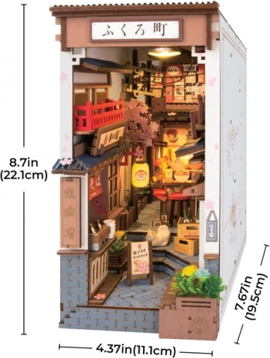Puzzle 3D suport pentru cărți Strada Cireșilor cu vin