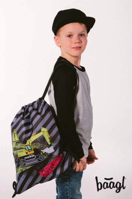 Sac de sport cu model de excavator BAAGL