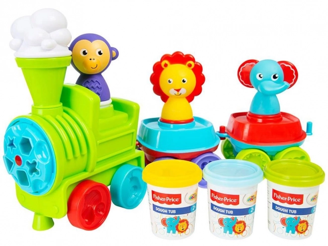 Set creativ tren cu masă plastică Fisher Price