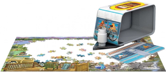 Puzzle în cutie de metal Rulotă - 550 piese