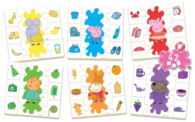 Puzzle educativ Peppa Pig: Învățăm culorile 6x7