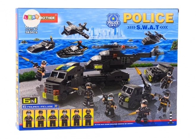 Set de joacă poliție 343 piese 6 în 1