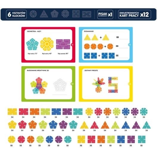 Construcție fulgi geometrici - 224 piese