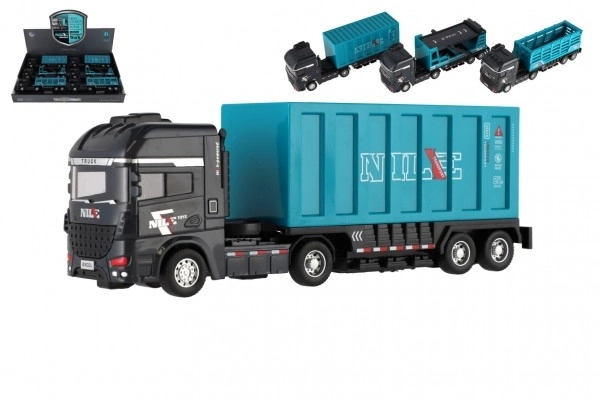 Camion de transport din plastic cu remorcă 26cm cu inerție