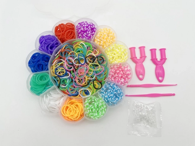 Set de elastice pentru brățări 900 buc - design floare
