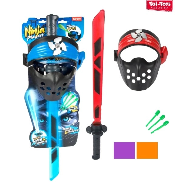 Set Ninja sabie + mască + săgeți cu sunet și lumină