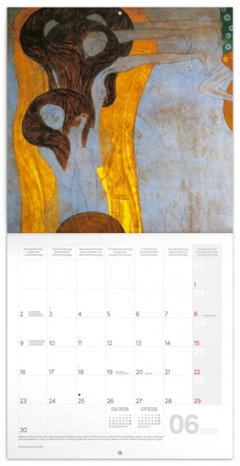 calendar de birou Gustav Klimt 2025, 30 x 30 cm