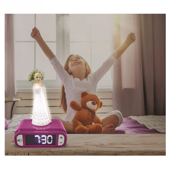Ceas deșteptător pentru copii cu lumină de noapte Regatul de Gheață Elsa