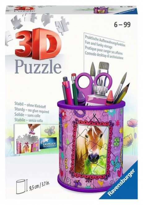 puzzle 3D suport creioane Ravensburger cu cal