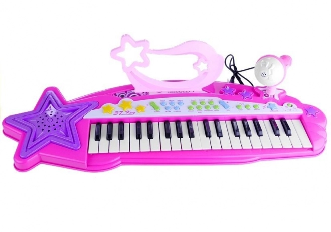 Keyboard muzical pentru fete cu microfon