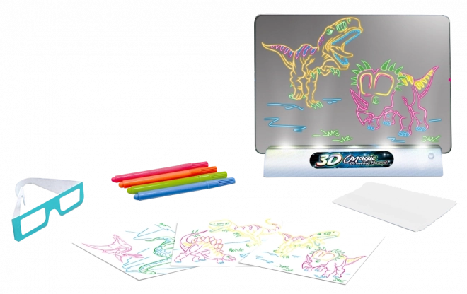 Tabl03 de desen 3D cu dinozauri