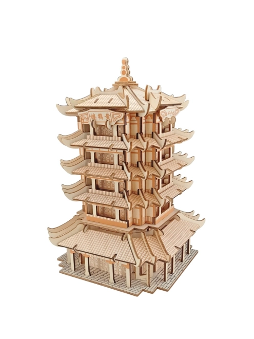 Puzzle 3D din lemn Yellow Crane Tower