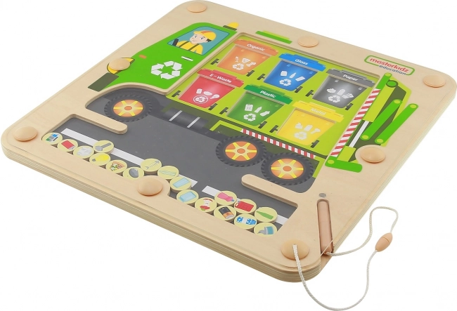 Tablă Magnetică de Sortare a Deșeurilor Masterkidz Camion de Reciclare Montessori