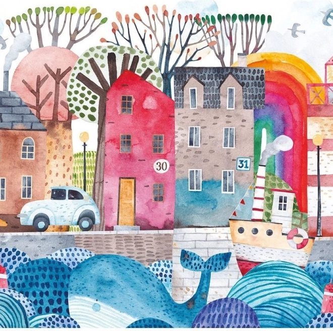 Puzzle Port 250 de piese cu Autocolante