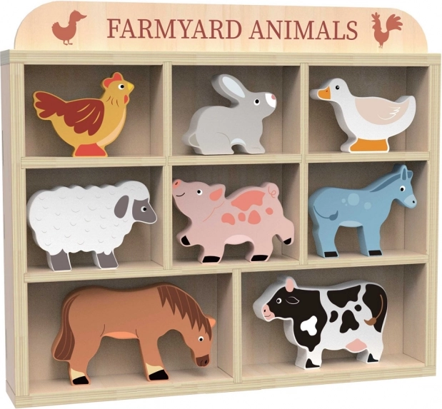 Set de animale de fermă 2Kids Toys din lemn FSC