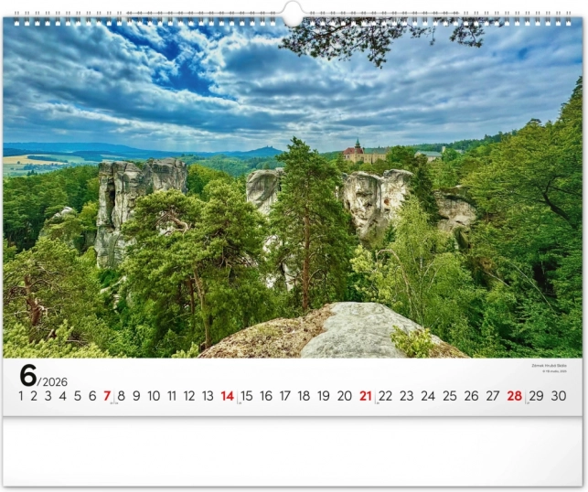 Calendar de perete Panoramata Cehia 2026