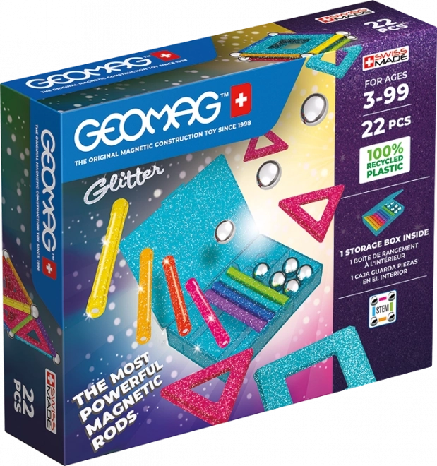 Geomag glitter construcție magnetică 22 piese