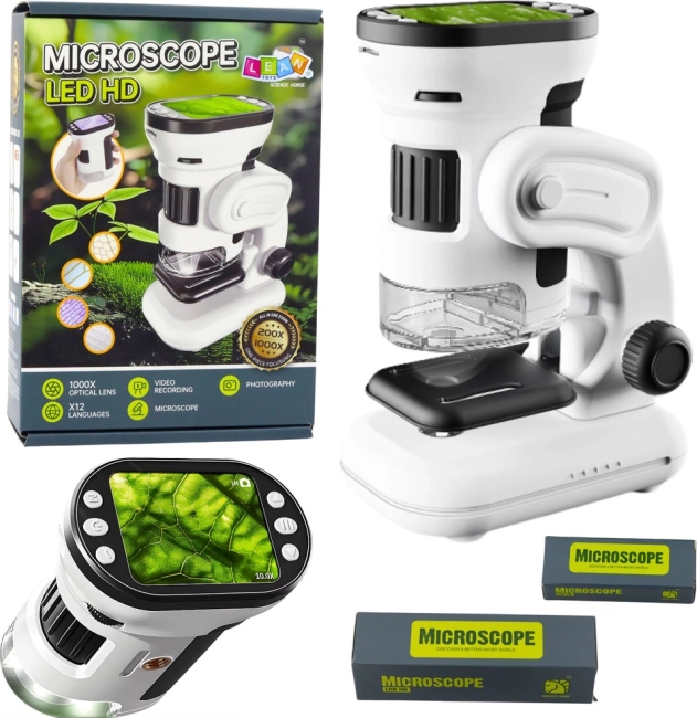 Microscop digital pentru copii cu ecran HD 200×–1000×