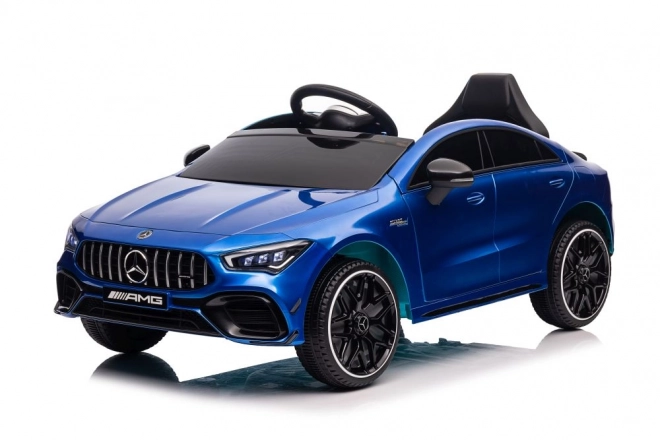 Mașină cu acumulator Mercedes CLA 45s AMG albastră lacuită 4x4