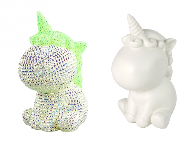 Set creativ unicorn diy cu diamante verzi