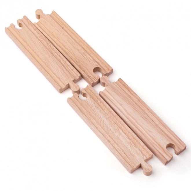 Șine drepte lungi Bigjigs Rail 21 cm set 4 bucăți