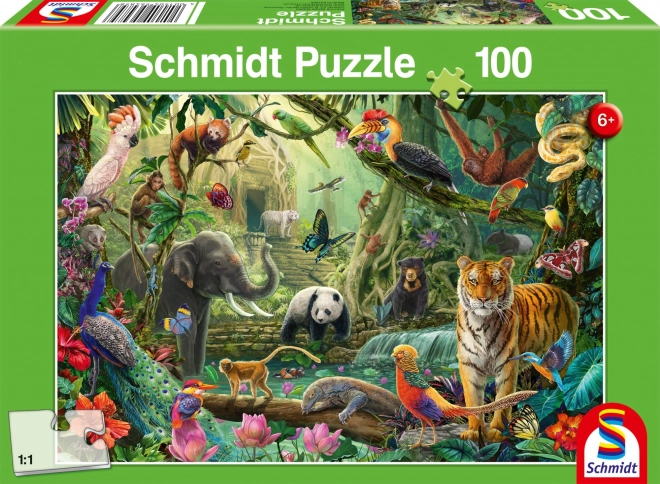 Puzzle Jungla Colorată 100 Piese