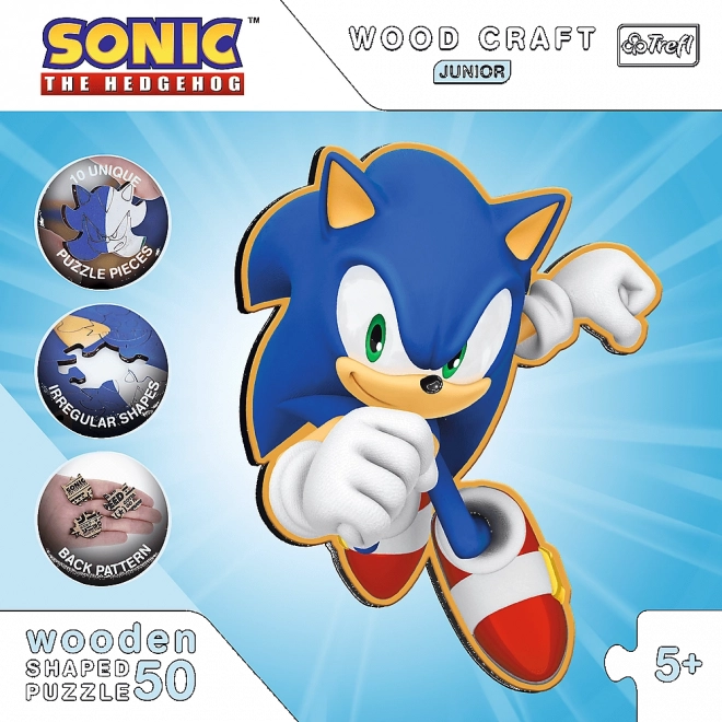 Puzzle din lemn SONIC – Ariciul isteț, 50 piese