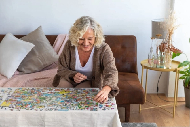 Puzzle Jumbo Jan van Haasteren - Magazin de muzică și Nervozitate în vacanță