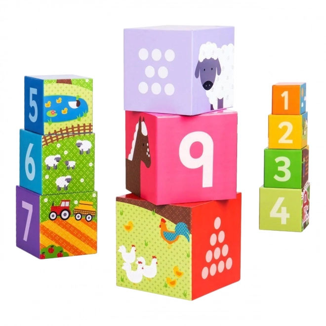 Cuburi educative ferma Bigjigs Toys