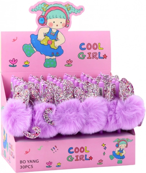 Pix gel lung cu pompon mov