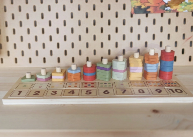 Abac din lemn și jucărie educativă Montessori de la PolarB