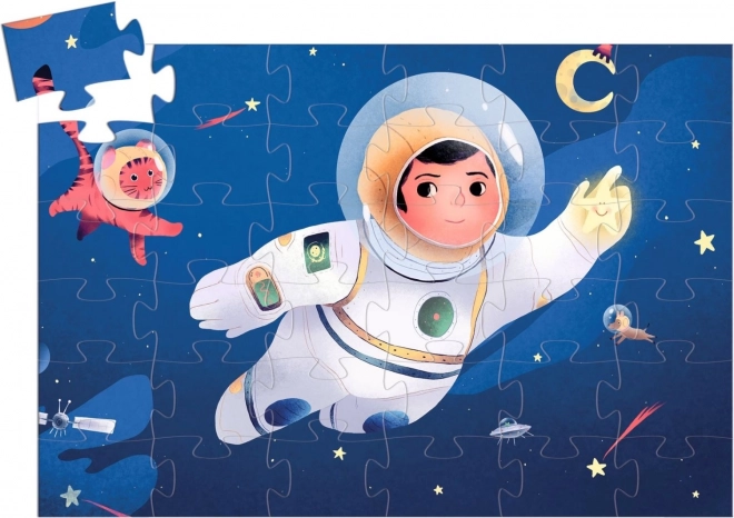 Puzzle Astronaut pe Lună cu 36 de piese