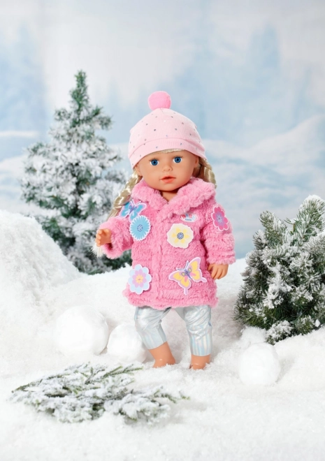 Set cu haină roz pentru păpușa BABY born de 43 cm