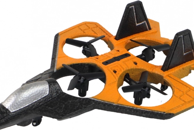 Avion RC de Gândire Negru-Portocaliu cu Telecomandă la Distanță