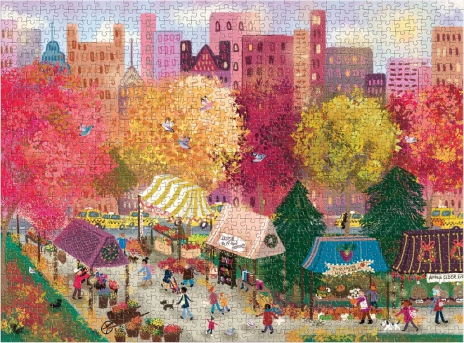 Puzzle Toamna la Târgul Orășenesc 1000 de piese