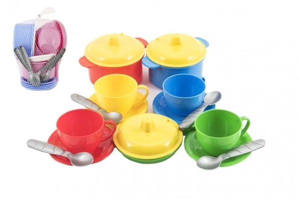 Set vase din plastic colorat 18 piese