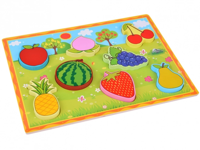 Puzzle educative din lemn Fructe