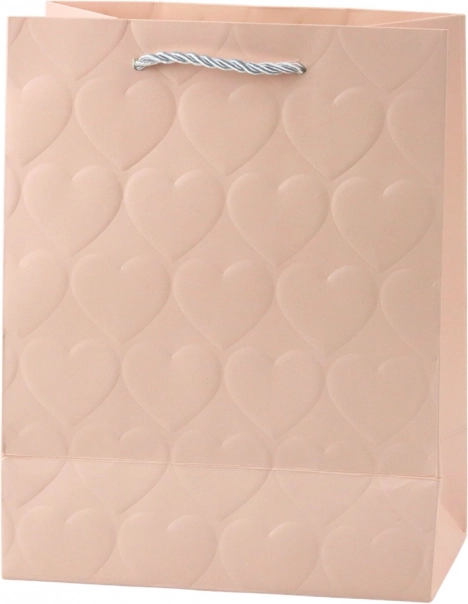 Pungă de cadou elegantă cu inimioare în relief 23 x 18 x 10,5 cm