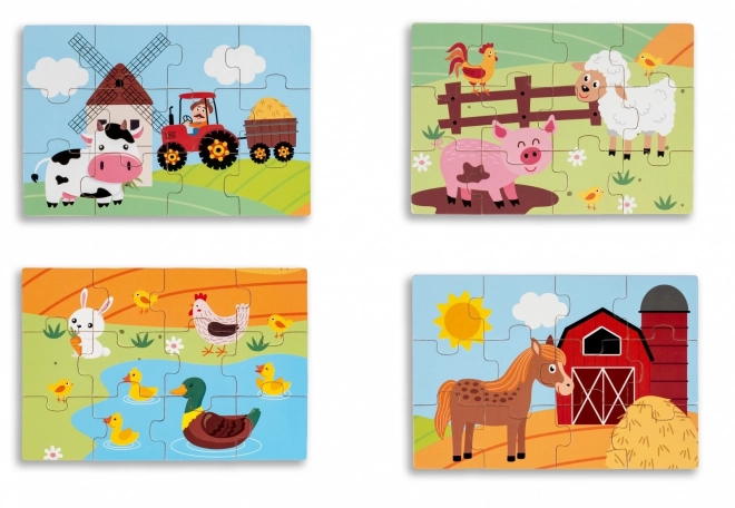 Puzzle din lemn - Viața la sat