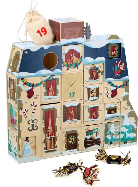 Calendar de advent din lemn Vilac căsuță